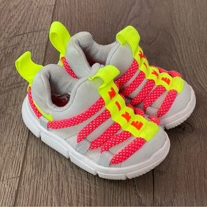 Nike Novice Gray Pink Yellow Infant Toddler Size 5 Sneakers